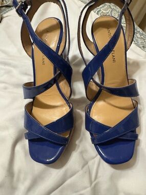 Antonio Melani Blue Patent Strappy Sandals